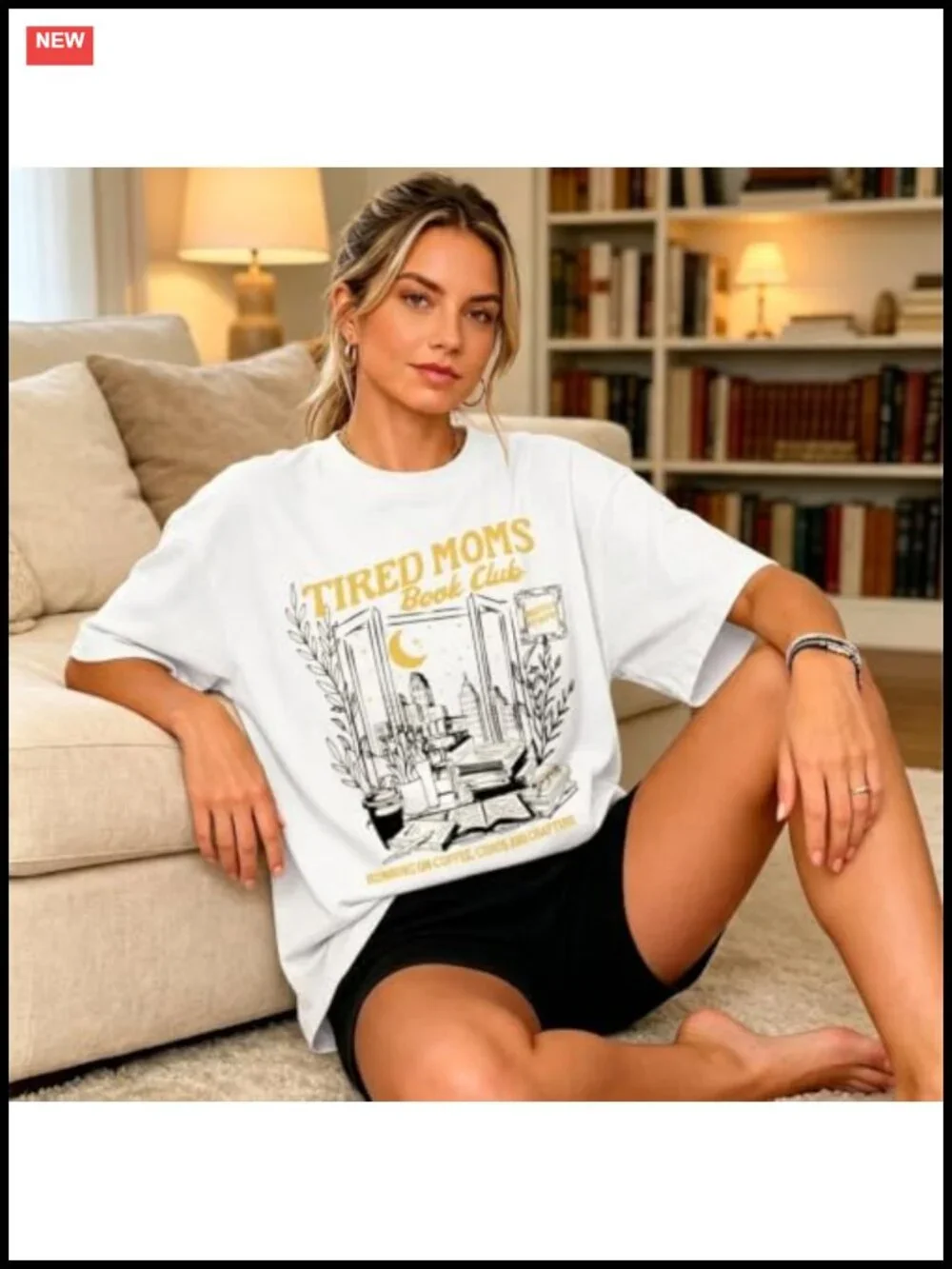 Funny Mom Book Club Graphic Tee, Vintage Oversized Cotton Tee, Casual Summer Top